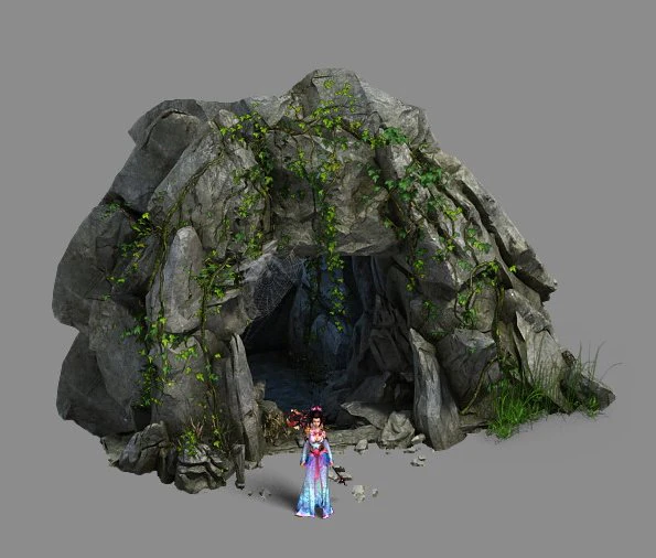 field - stone hole 3D Model .c4d .max .obj .3ds .fbx .stl .blend 