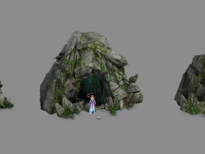 field - stone hole Modello 3D
