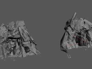 field - stone hole Modello 3D