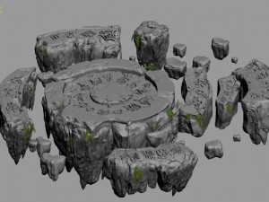 field - stone altar Modèle 3D