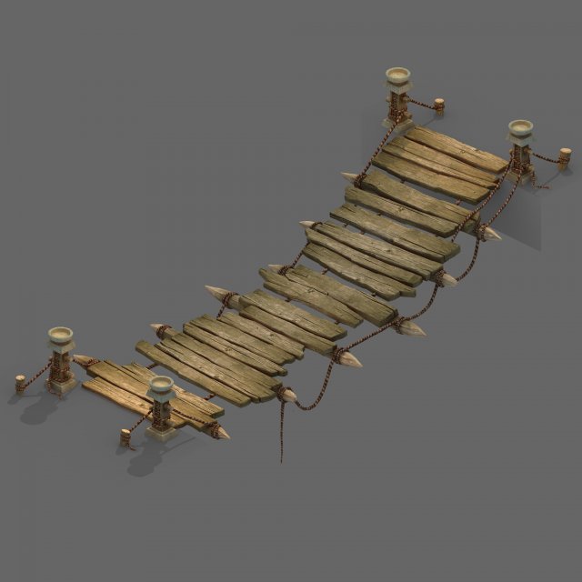 field - cable suspension bridge 01 Modelo 3D .c4d .max .obj .3ds .fbx .stl .blend 