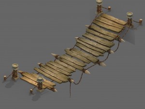field - cable suspension bridge 01 Modelo 3D