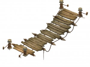 field - cable suspension bridge 01 Modelo 3D