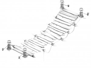 field - cable suspension bridge 01 Modelo 3D
