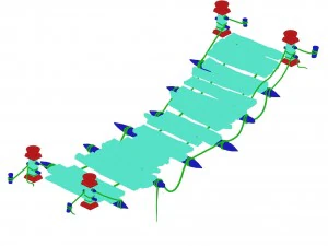 field - cable suspension bridge 01 3D Model