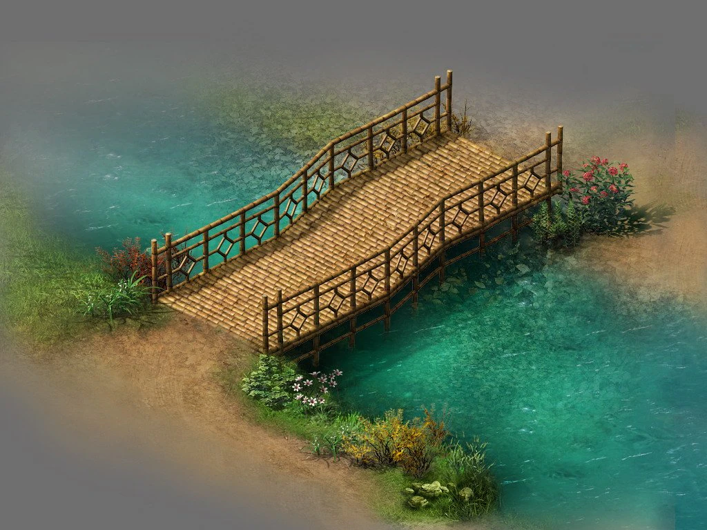 field - bamboo bridge 3D Model .c4d .max .obj .3ds .fbx .stl .blend 