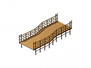 field - bamboo bridge Model 3D