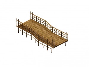 field - bamboo bridge Model 3D