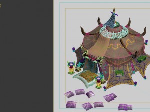field - zhuojun army small tent 02 3D Model
