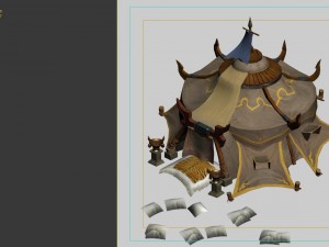 field - zhuojun army small tent 02 3D Model