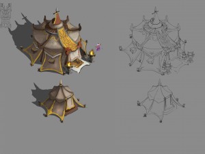 field - zhuojun army small tent 02 3D Model