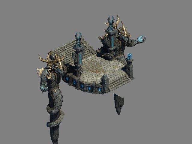 strokes the mountain - guardian beast door 3D Модель .c4d .max .obj .3ds .fbx .stl .blend 
