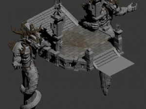 strokes the mountain - guardian beast door 3D Модель