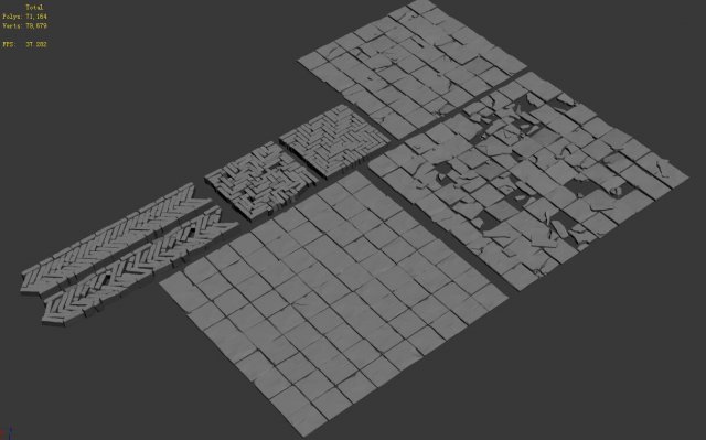 medium city - brick pavement Modelo 3D .c4d .max .obj .3ds .fbx .stl .blend 