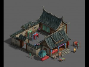 medium city - clothing store 3D मॉडल