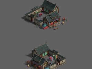 medium city - clothing store 3D मॉडल