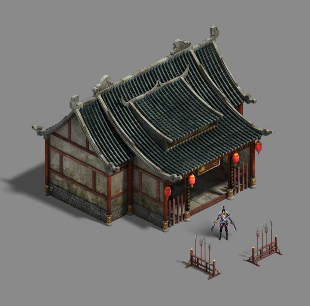 medium city - government office 3D Model .c4d .max .obj .3ds .fbx .stl .blend 
