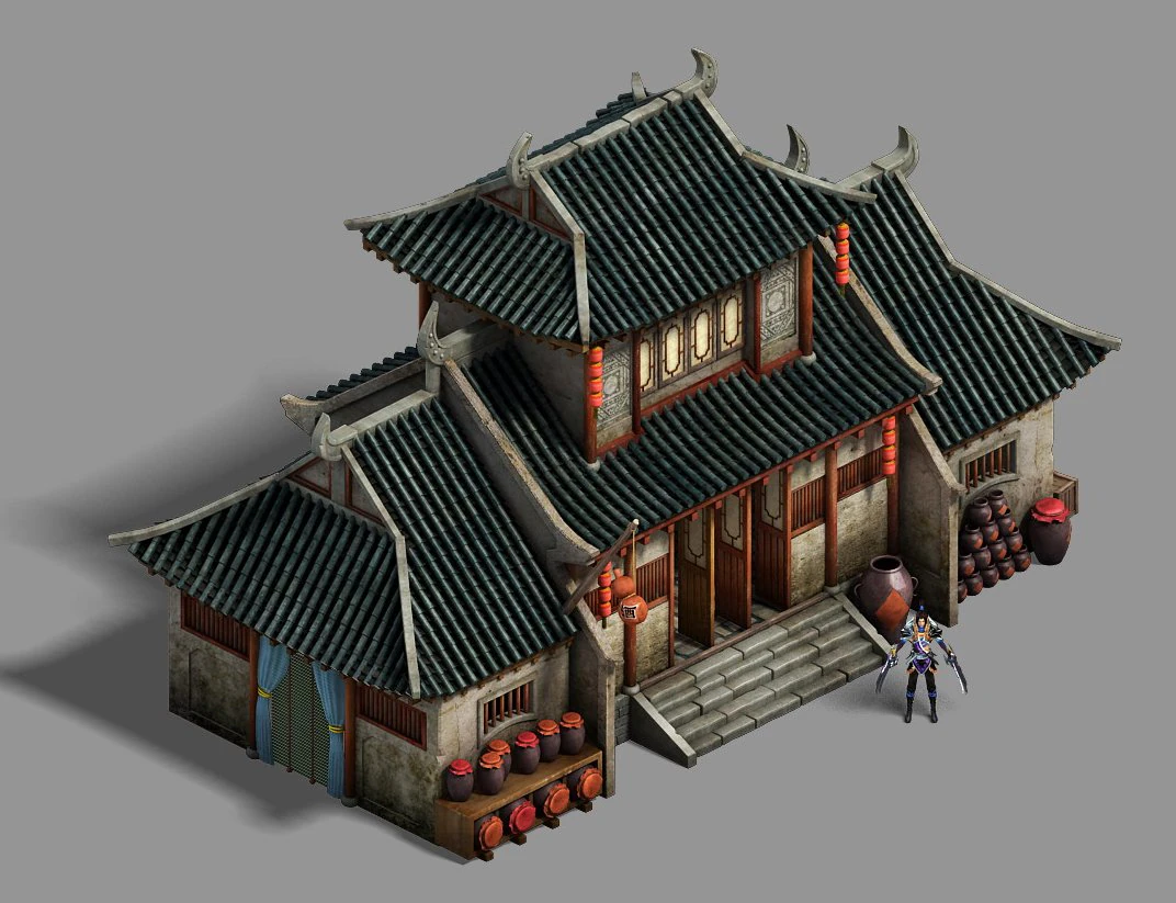 medium city - wine square 3D Model .c4d .max .obj .3ds .fbx .stl .blend