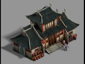 medium city - wine square 3D 모델