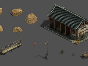 medium city - stables - raising stables 3D-Modell