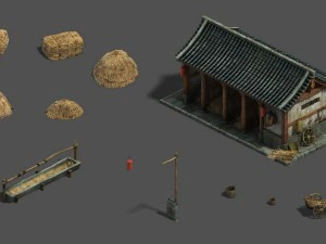 medium city - stables - raising stables 3D Model