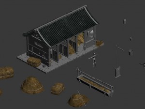 medium city - stables - raising stables 3D-Modell