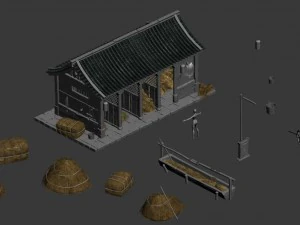 medium city - stables - raising stables 3D Model
