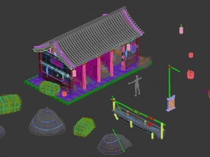 medium city - stables - raising stables 3D-Modell