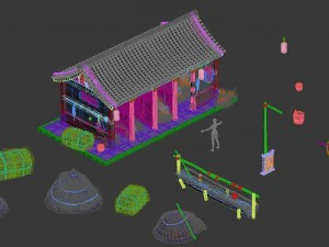 medium city - stables - raising stables 3D Model