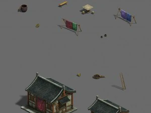 medium city - stables - raising stables 3D Model