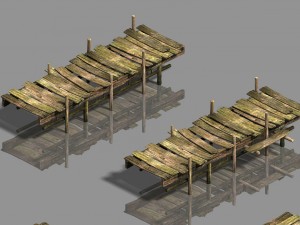 medium city - wooden bridge 3D 모델