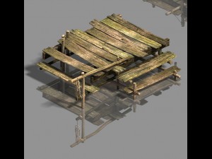 medium city - wooden bridge 3D 모델