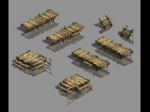 medium city - wooden bridge 3D 모델