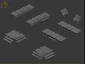 medium city - wooden bridge 3D 모델