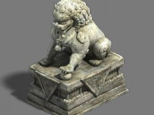medium city - stone lion 3D-Modell