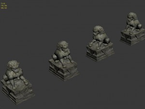 medium city - stone lion 3Dモデル