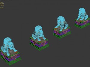medium city - stone lion 3Dモデル