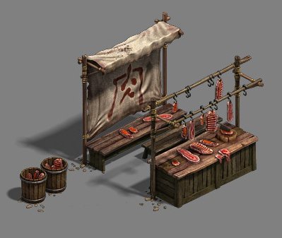 medium city - stall 1 3D 모델 .c4d .max .obj .3ds .fbx .stl .blend 
