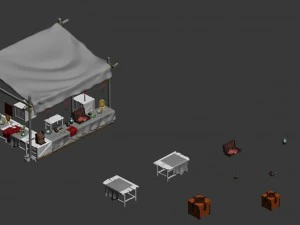medium city - stall 2 3D Model