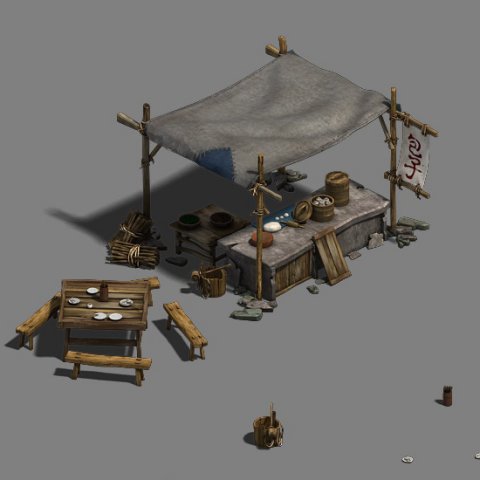 medium city - booth 4 3D Model .c4d .max .obj .3ds .fbx .stl .blend 