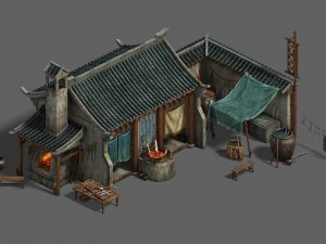 medium city - blacksmith shop 3D मॉडल