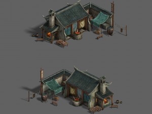medium city - blacksmith shop 3D-Modell