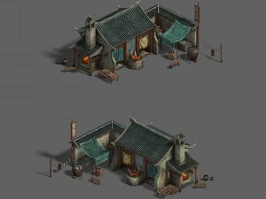medium city - blacksmith shop 3D Model