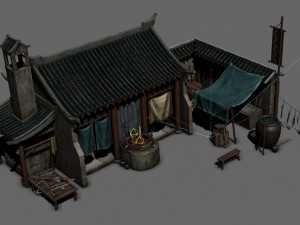 medium city - blacksmith shop 3D-Modell