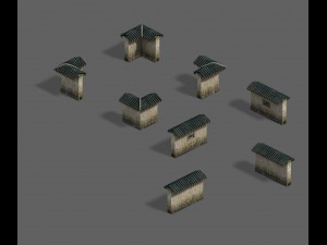 medium city - wall Modello 3D