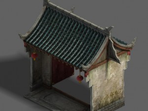 medium city - wall 02 Model 3D