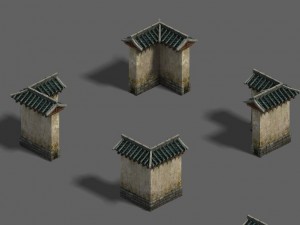 medium city - wall 02 Model 3D