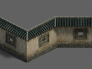 medium city - wall 02 Model 3D