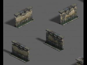 medium city - wall 02 Model 3D