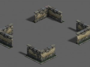 medium city - wall 02 Model 3D